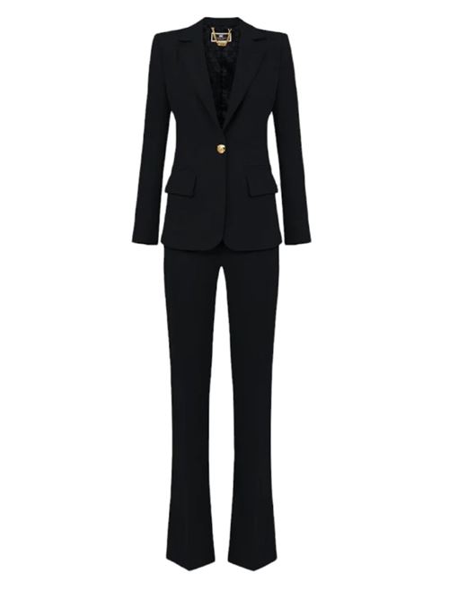 Stretch crêpe suit with fitted jacket and straight trousers ELISABETTA FRANCHI | TP00346E2.110